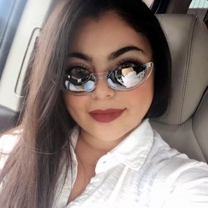 “Sandy” Half Frame Slim Cat Eye Mini Shades